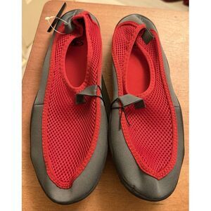 Men's Size 9-10 Red and Gray Athletic Works Beach‎ Water Shoes